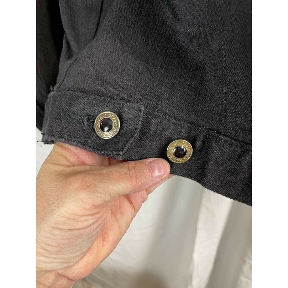 Vtg 80's Stefano International Denim Jacket Blingy  Rockabilly Embroidery 14/16 - Picture 4 of 6